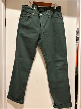 Men's Straight Jeans in Deep Green — Classic Straight Fit